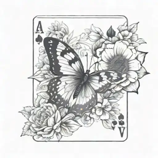 Playing Cards Western Flowers And Butterflys