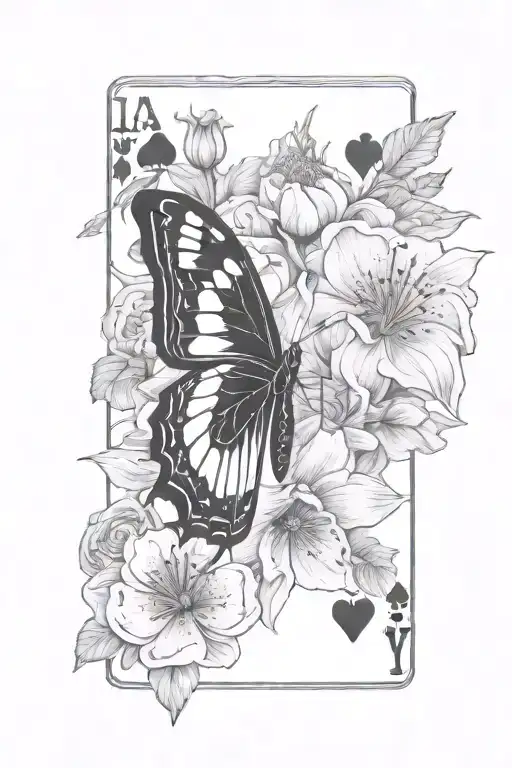 Playing Cards Western Flowers And Butterflys