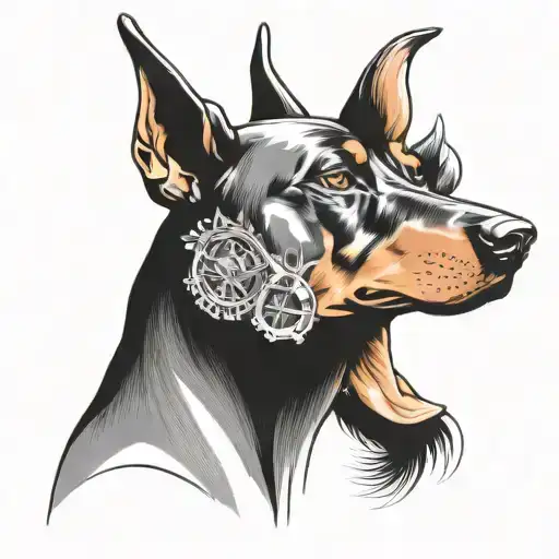 Doberman Dog Face Only