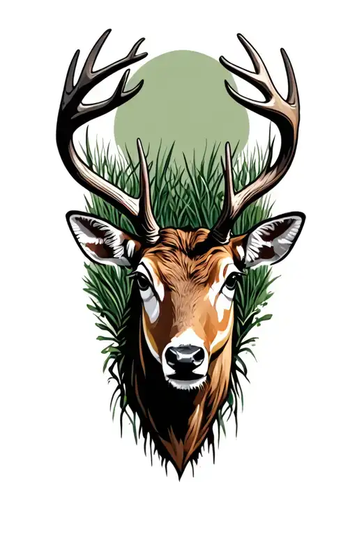 Bucks Bath With A Joint Of Grass