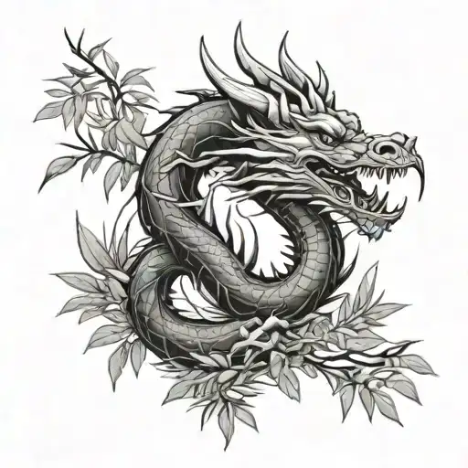 Dragon And Bamboo Plant