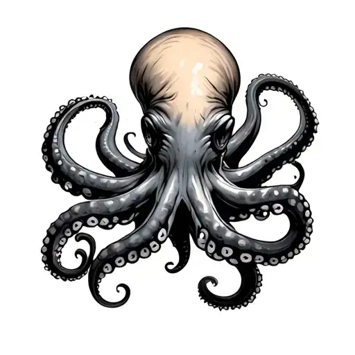 Octopus Grabbing A Horizontal Parchment