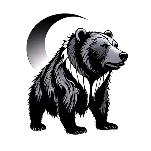 Tribal Bear Sun And Moon
