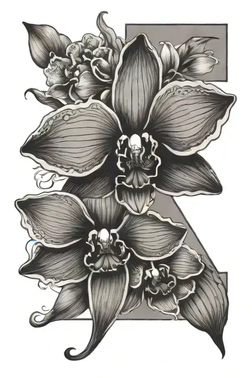 Orchid Flower With Letter J