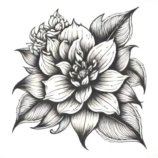 Floral Tattoo With The Name Sunaina