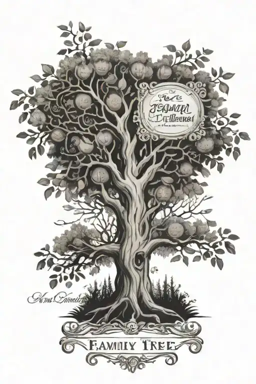 Family Tree With Last Name Written