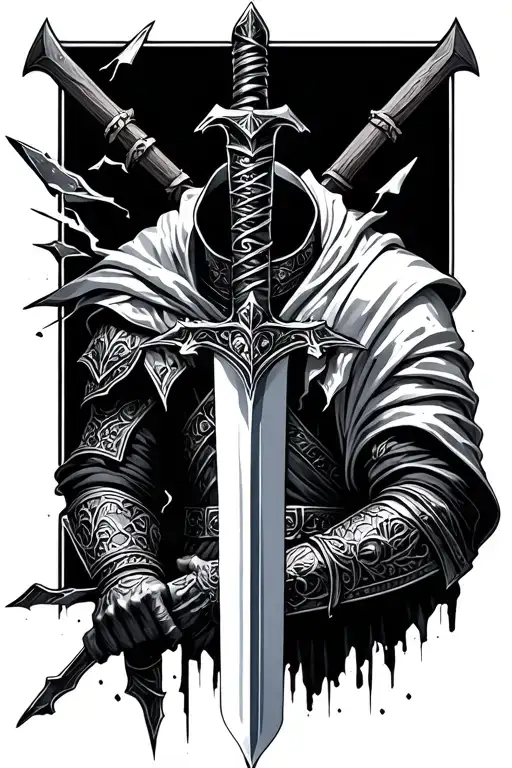 Fallen Knight With A Broken Sword