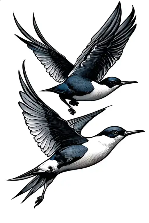 Two Swallows Fine Line