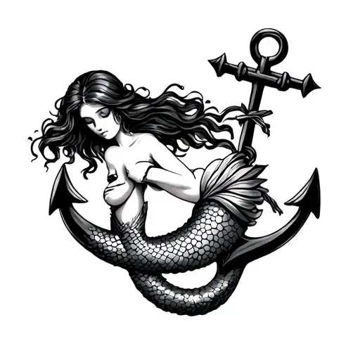 Mermaid Tied To Anchor