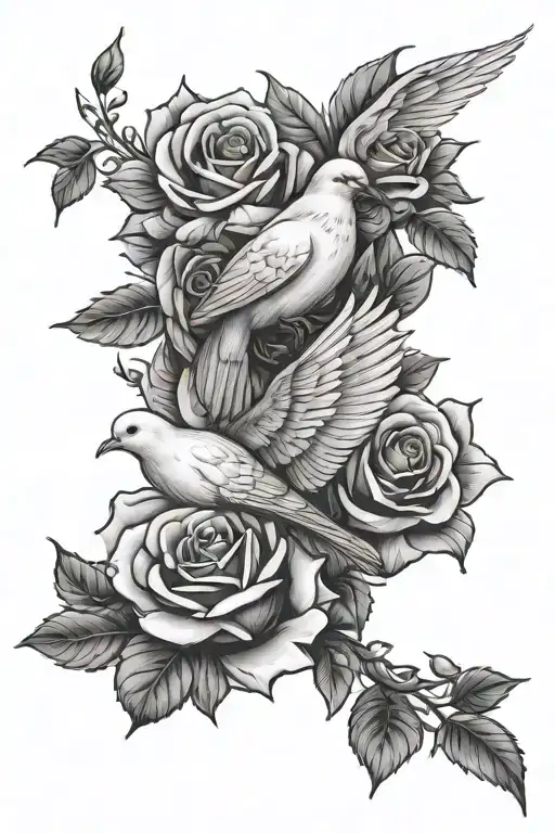Dove And Roses Sleeve