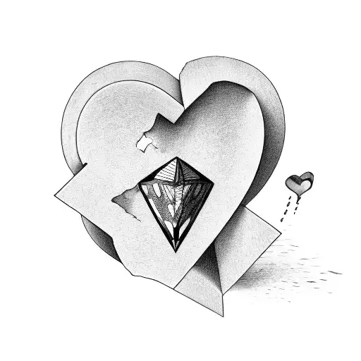 A Broken Heart With The Lyrics 'Cornerstone' Incorporated In A Unique Typography