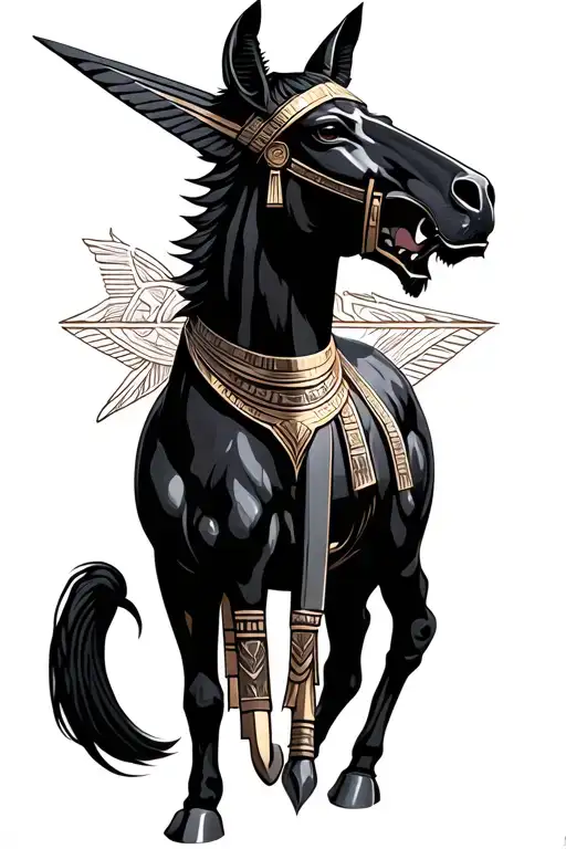 Horse Egypt God Angry Anubis
