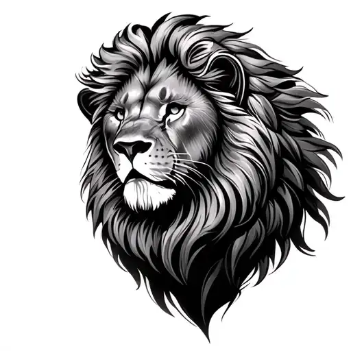 Lion And Knite Tattoo For Leg