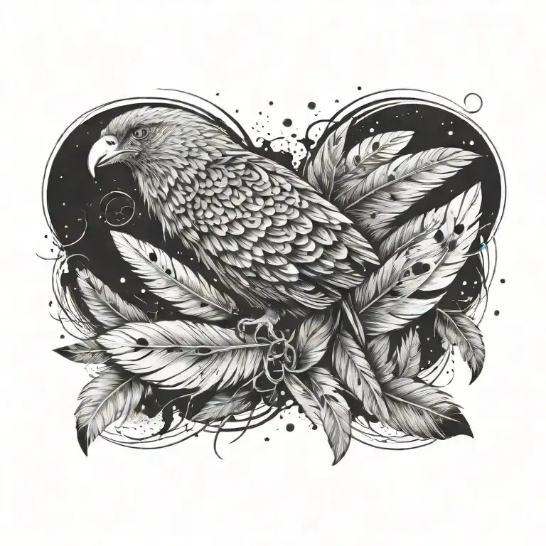 Feathers Falling Throug Space