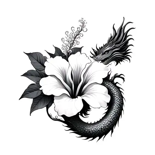 Hibiscus And Dragon