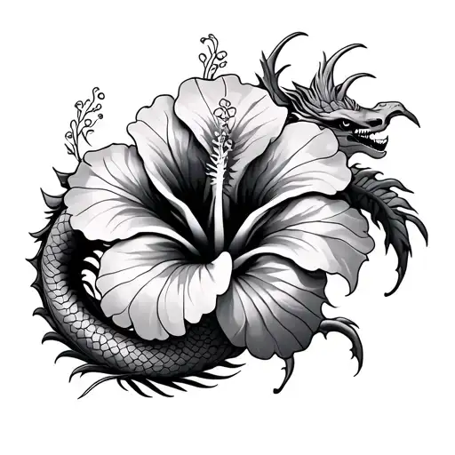 Hibiscus And Dragon Simple