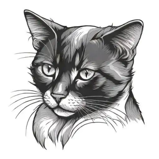 Black And White Cat Sitting