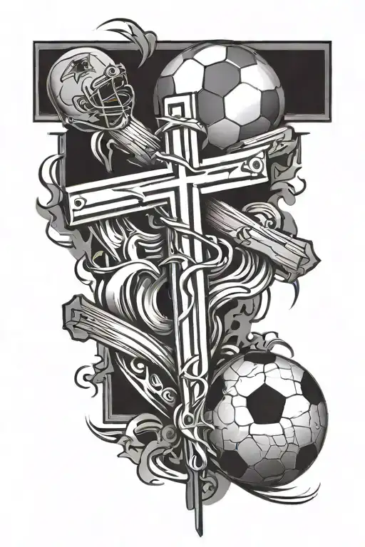 Cross And Football