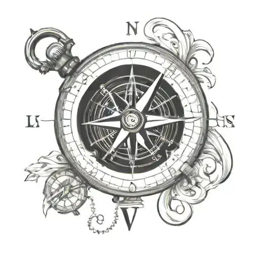 Compass With Letter V And L Instead Of S And N It Is Realistic