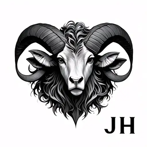 Aries Zodiac Sign With Initials Jh