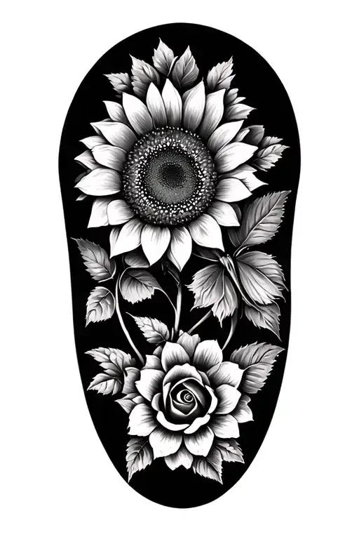 Sunflowers And Roses Butterfly