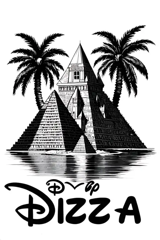 Disney Castle With Egyptian Pyramids And Ibiza Party