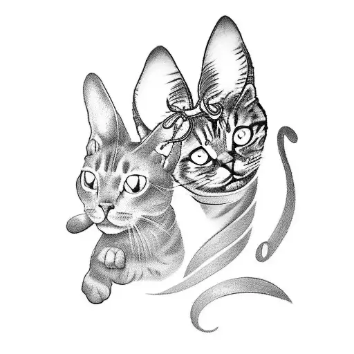 Design A Tattoo That Combines Musical Notes With The Silhouette Of A Cat