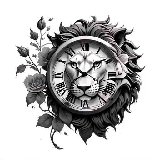 Rose Lion Clock Angle