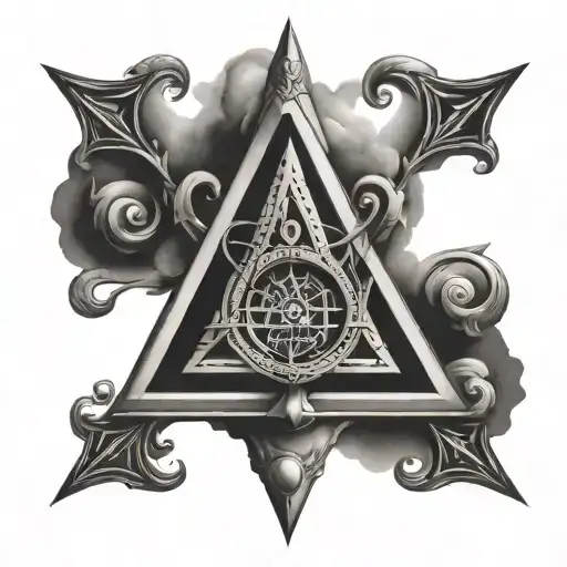 Square And Compass Massonic Symbil With The Babel Tower In The Middle