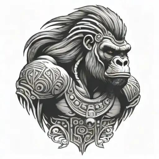 Silverback Gorilla Aztec Warrior