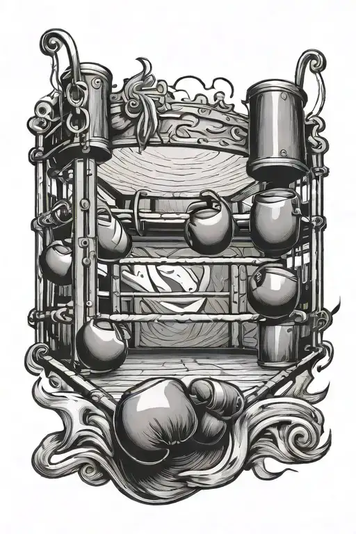 Boxing Ring Surrounded