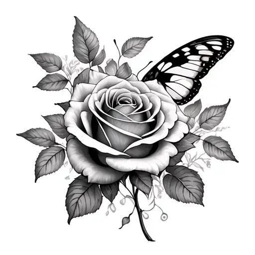 Rose And Butterfly