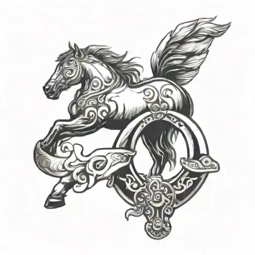 Dog Paw And Horse Shoe