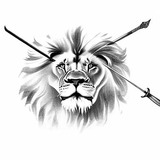 Lion With Spear