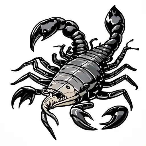 E-bass On The Upper Arm Around Which A Scorpion Winds