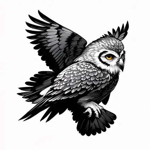 Dark Owl Flying