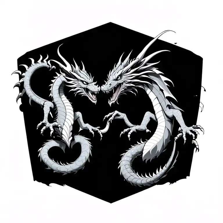 Dragon Fighting Each Other