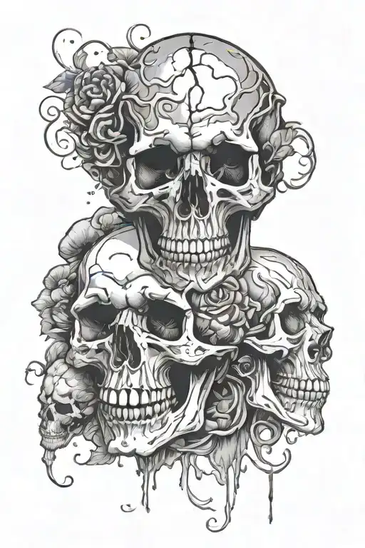 Skull And Brain Dark Thoughts