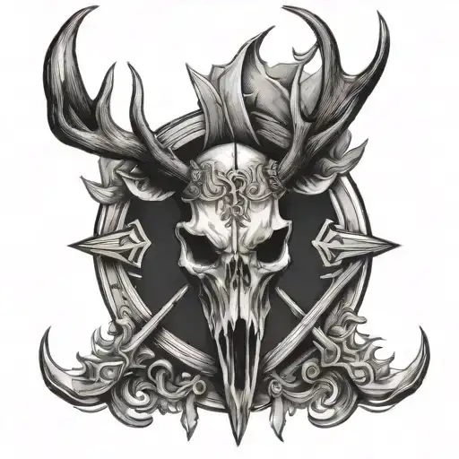 Deer Skull Sword Arrows