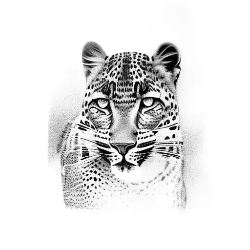 Black And Grey Of Leopard's Body