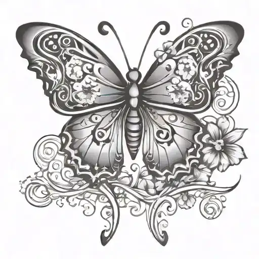 Butterfly With Words Ohana Hawaiian Theme