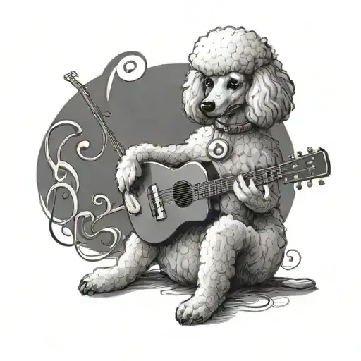 Poodle Playing Guitar