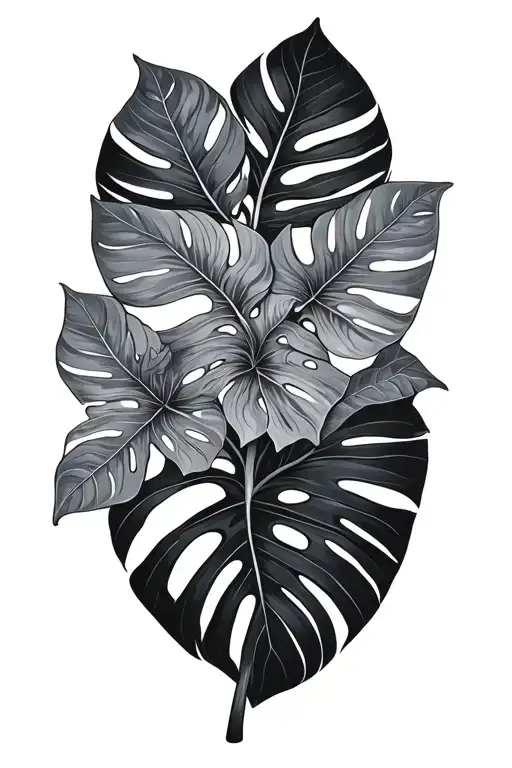 Floral Design Featuring Monstera Leaves