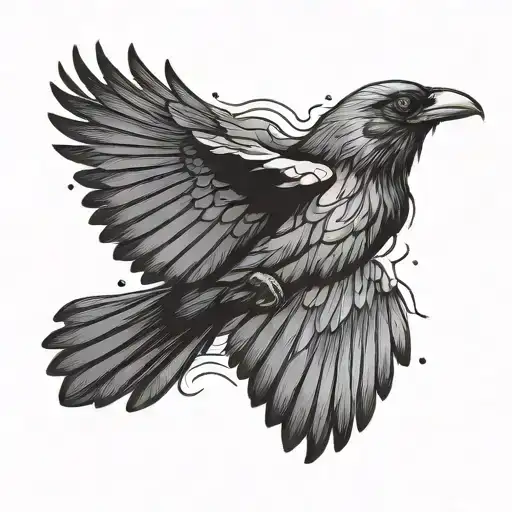 Black Crow Flying