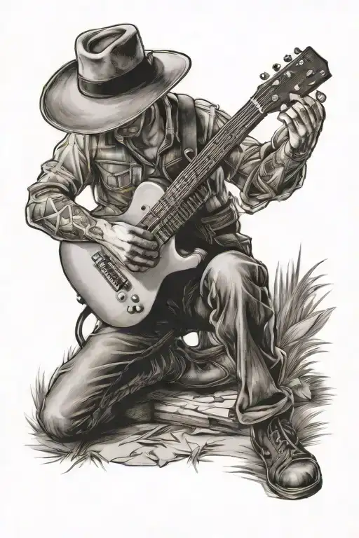 Country Boy Playing The Guitar