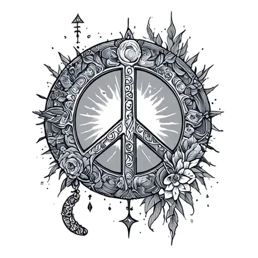 Aquarius And Peace Sign