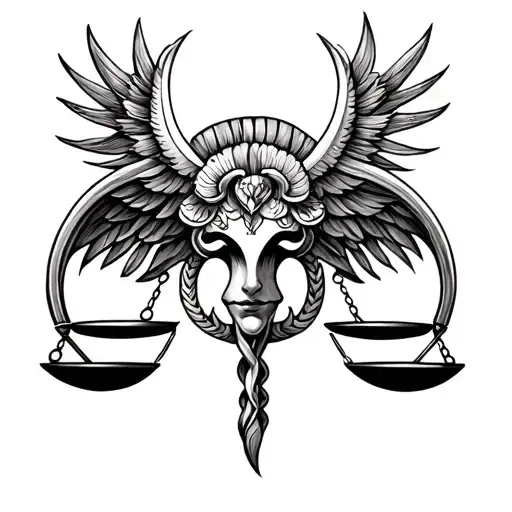 Triple Scale Balanced Libra Zodiac Sign