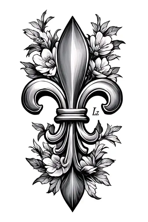 Fleur De Lys With The First Name Liz