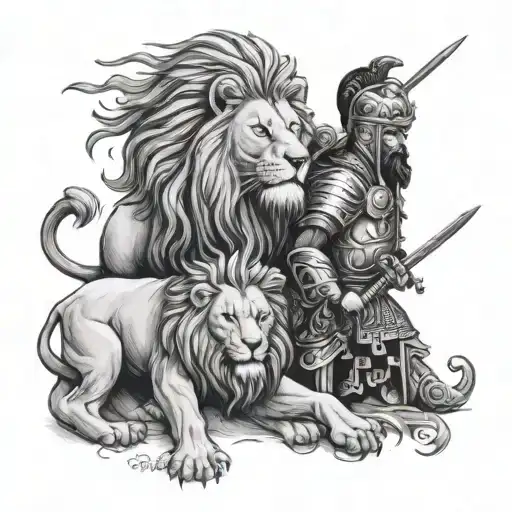 Lion And Warrior For Son Named Maximus