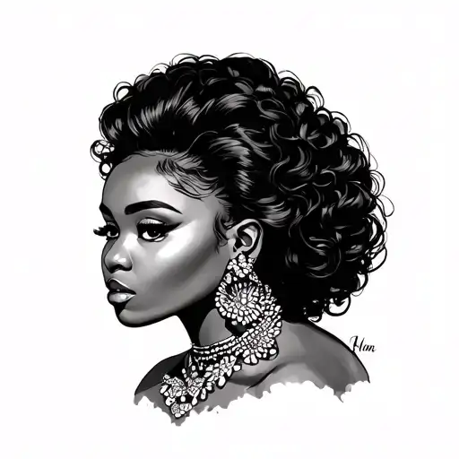 African American Woman Pinup Girl